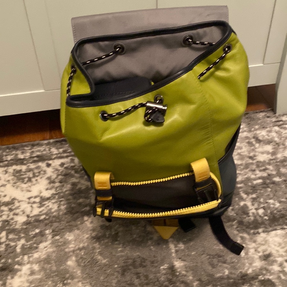 Leather coach backpack